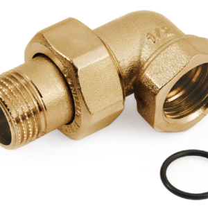 ANGOLO MASCHIO FEMMINA CON O-RING PER RADIATORE IN OTTONE GIALLO