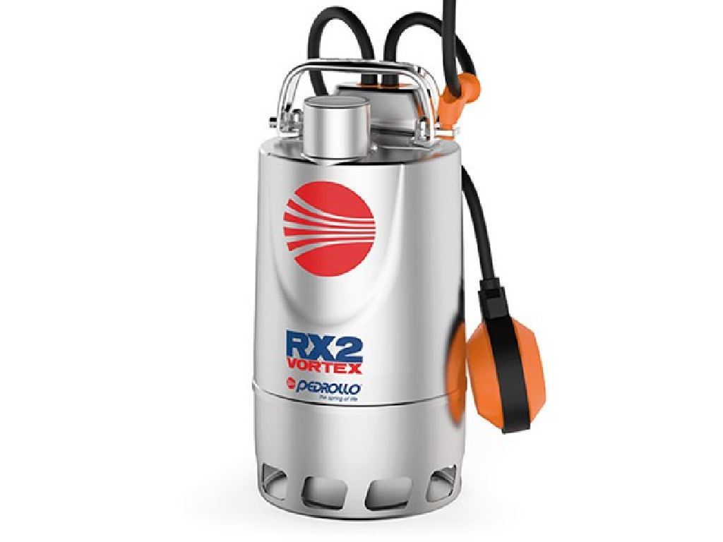 ELETTROPOMPA PEDROLLO RXm 5/40-VORTEX SOMMERGIBILE PER ACQUE SPORCHE IN ACCIAIO INOX MONOFASE HP 1,5