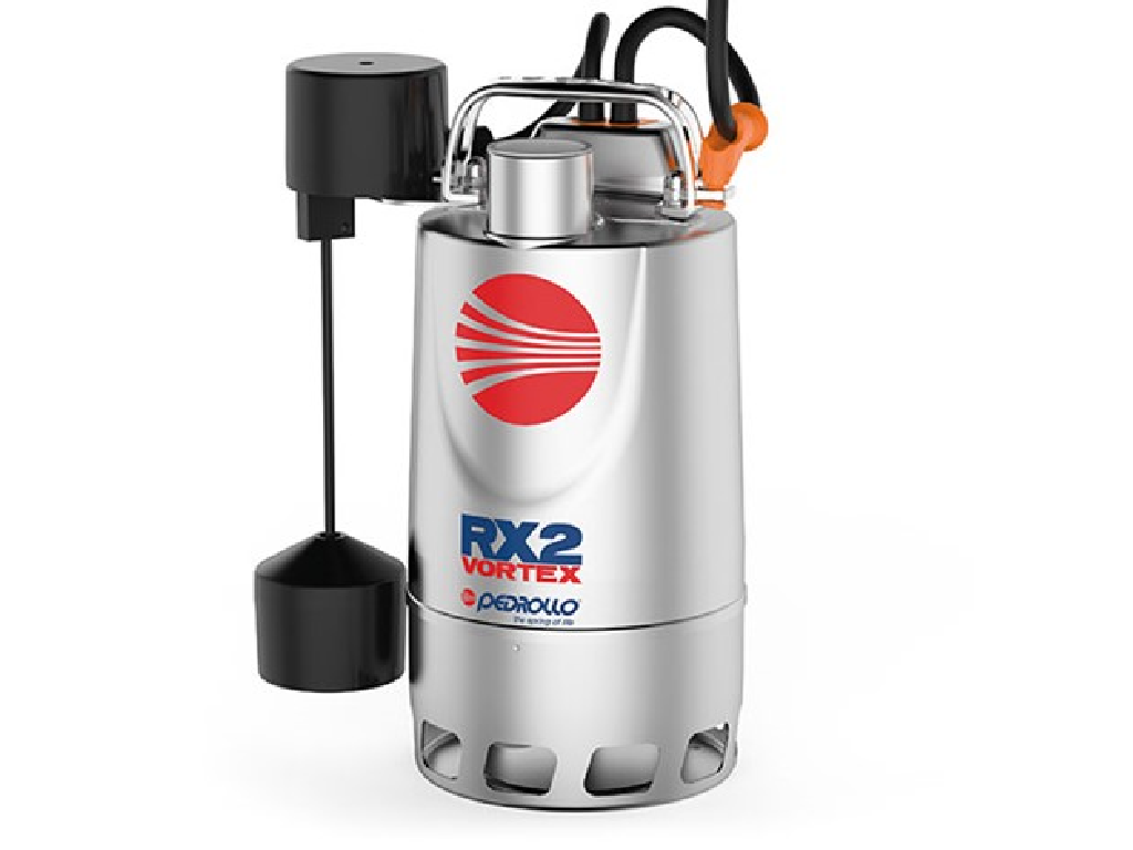 ELETTROPOMPA PEDROLLO RXm 5/40-GM VORTEX SOMMERGIBILE PER ACQUE SPORCHE IN ACCIAIO INOX CON GALLEGGIANTE MAGNETICO MONOFASE HP 1,50