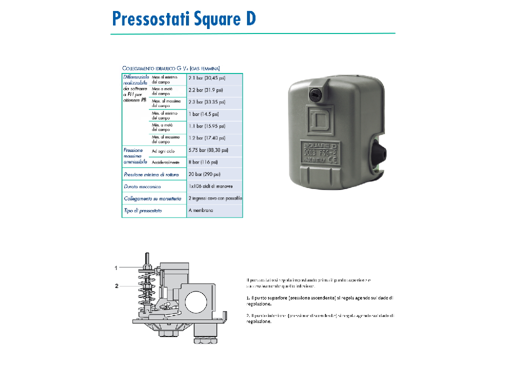 PRESSOSTATO PER AUTOCLAVE SQUARE D FSG2 1,4-4,6 BAR - Image 2