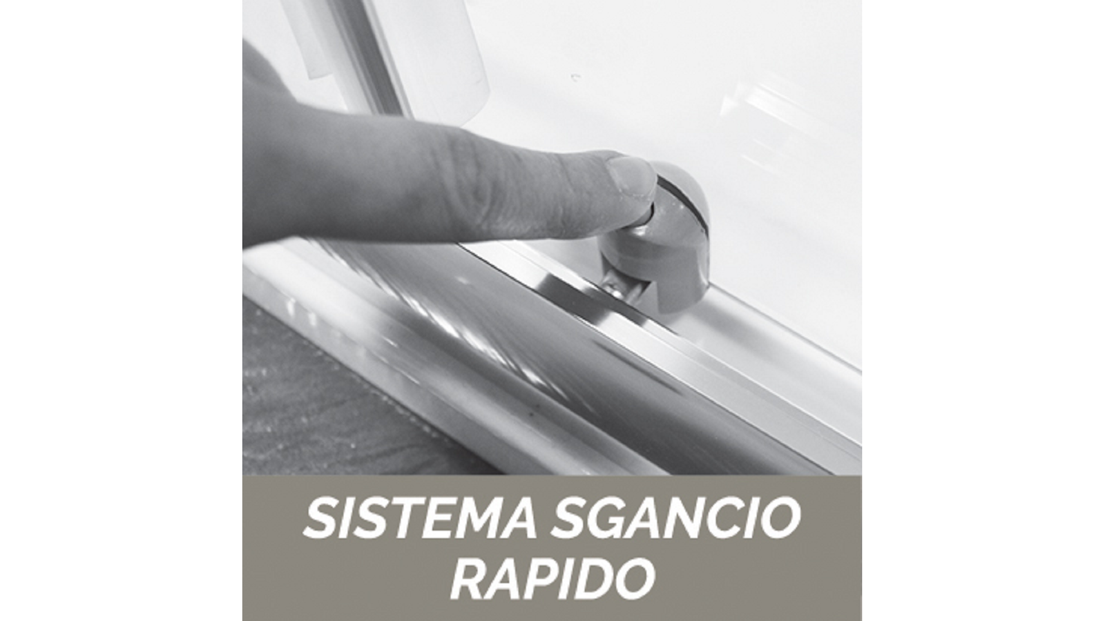 1 LATO PER DOCCIA ANGOLARE CRISTALLO SERIGRAFATO LINEA ESSENTIAL cm 87,5-90 / Apertura cm 36 - Image 2
