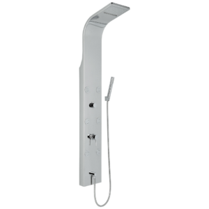 PARETE ATTREZZATA MULTIFUNZIONE MOD. VITTORIA CON LED Acciaio inox lucidato