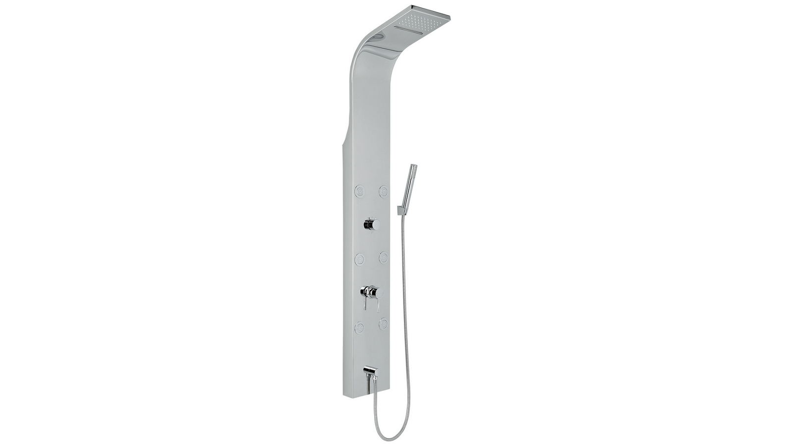 PARETE ATTREZZATA MULTIFUNZIONE MOD. VITTORIA CON LED Acciaio inox lucidato