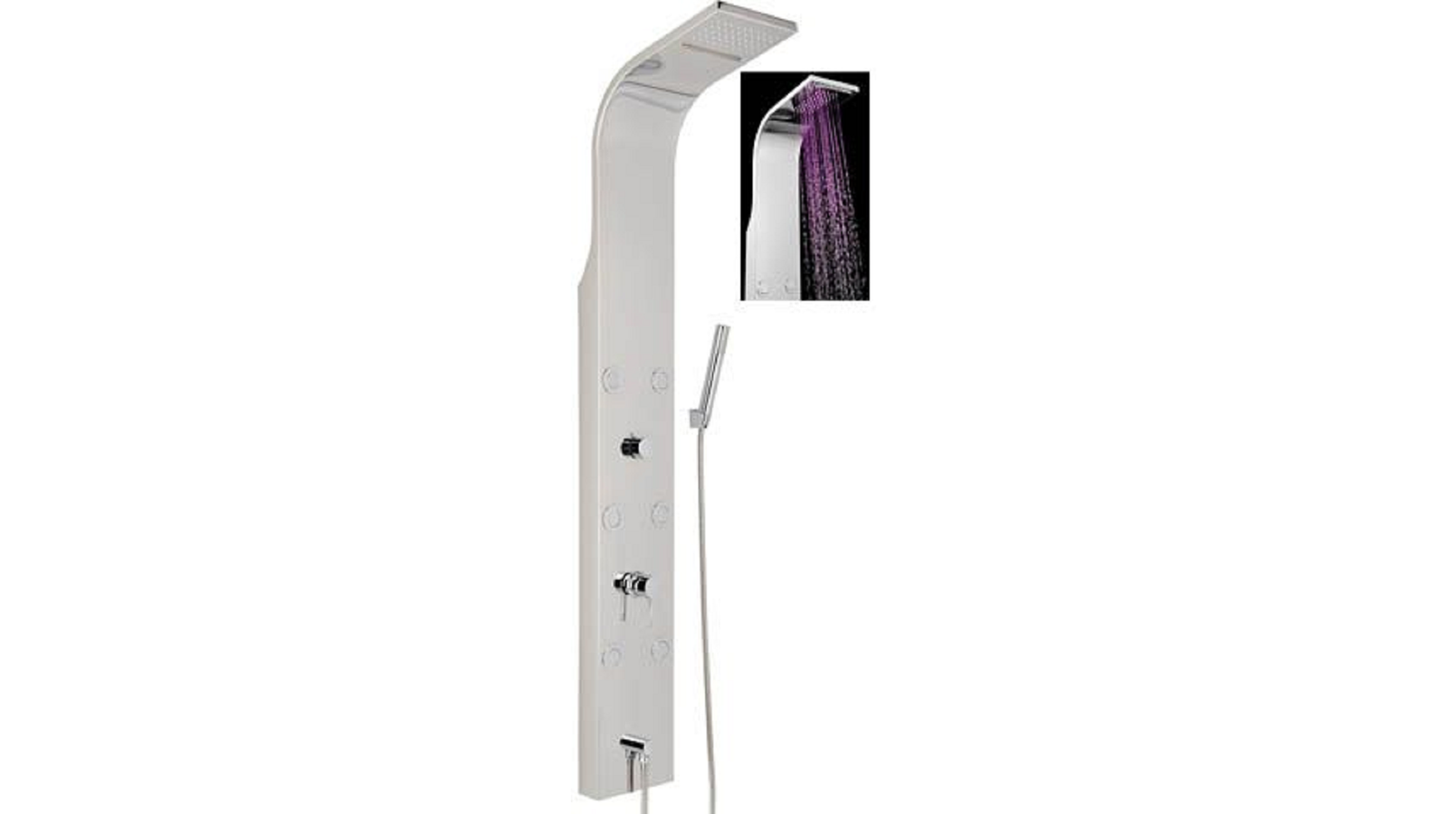 PARETE ATTREZZATA MULTIFUNZIONE MOD. VITTORIA CON LED Acciaio inox lucidato - Image 2