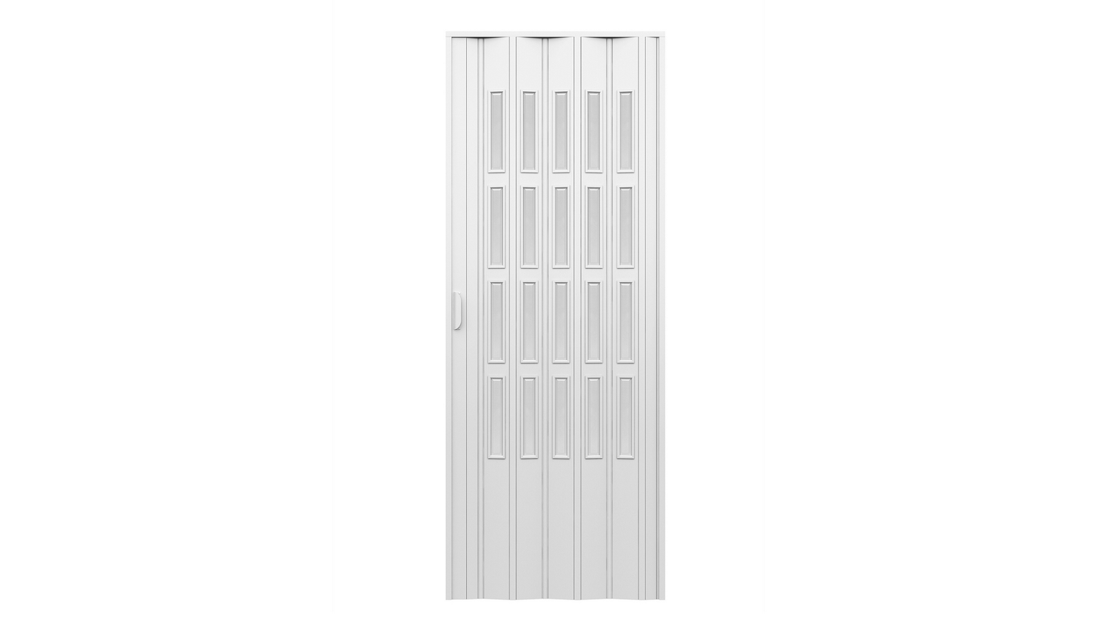 PORTA D'ARREDO PER INTERNO A SOFFIETTO CON VETRO MOLATO BIANCO cm 83 x 214
