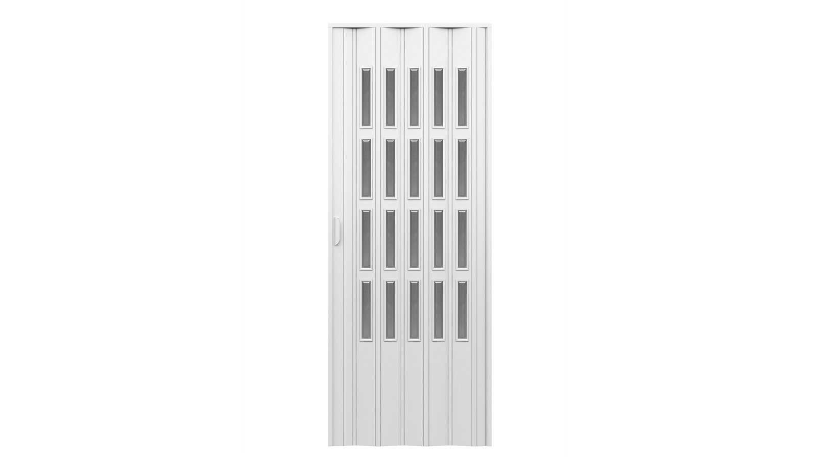 PORTA D'ARREDO PER INTERNO A SOFFIETTO CON VETRO MOLATO FUME' cm 100 x 214