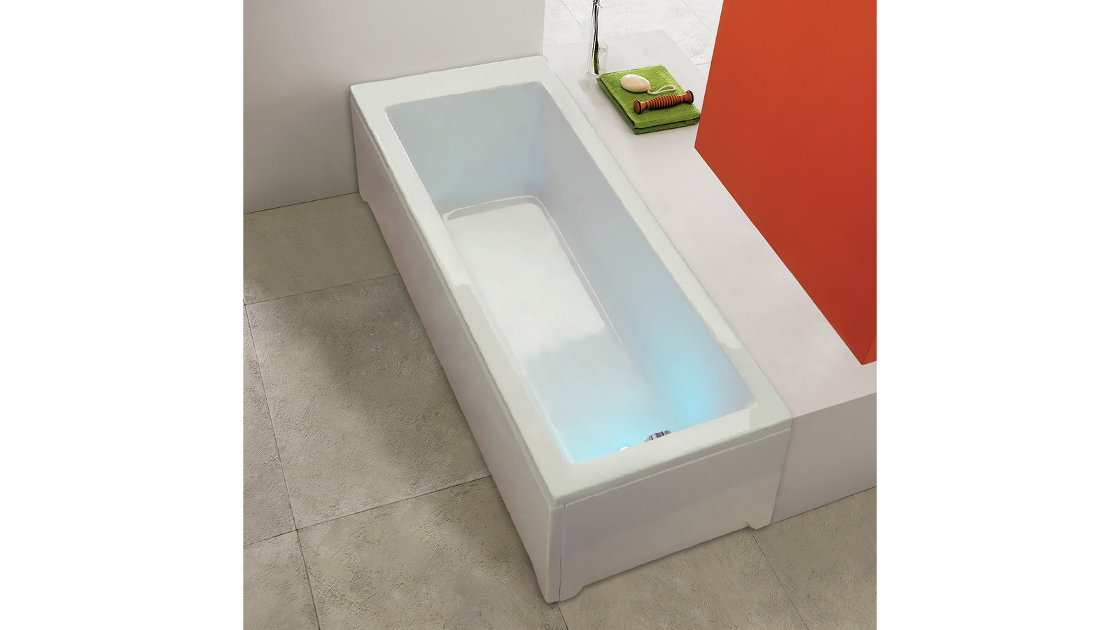 GUSCIO VASCA RETTANGOLARE MOD. AGATA CON PANNELLI cm 170 x 70