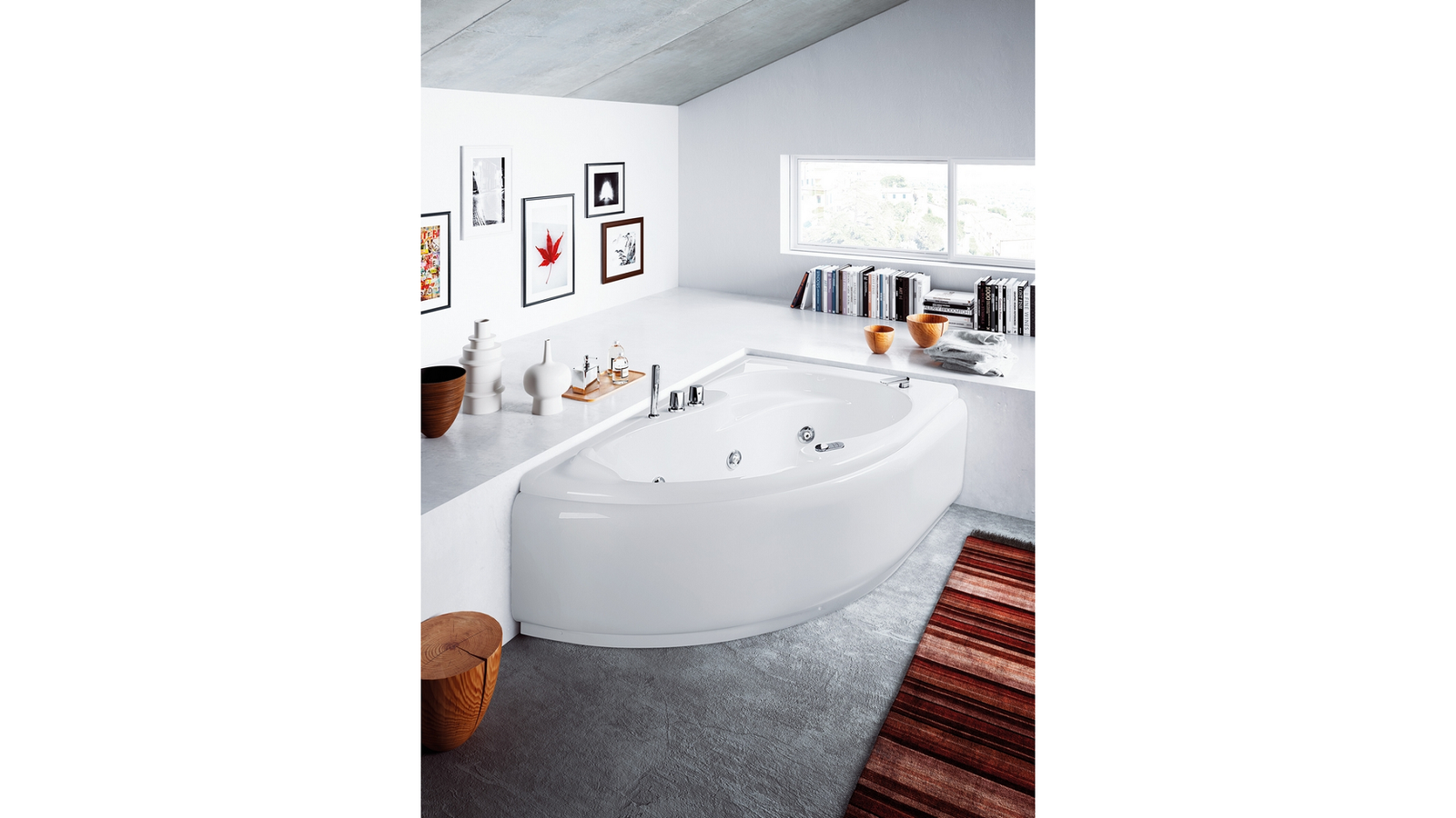 VASCA IDROMASSAGGIO ANGOLARE MOD. GRAZIA CON PANNELLO cm 150x100 Sinistra
