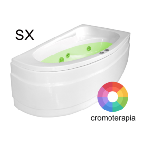 VASCA IDROMASSAGGIO ANGOLARE ZAIRA CROMOTERAPIA Versione sx