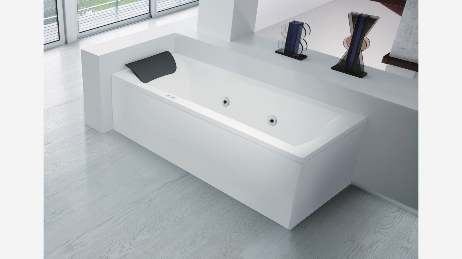 VASCA IDROMASSAGGIO CON TELAIO E PANNELLI MOD. Y-IDRO cm 190x80