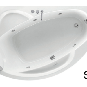 VASCA ANGOLARE ASIMMETRICA SEMICIRCOLARE VOGUE 165x85 sx Hydro C/Rubinetteria
