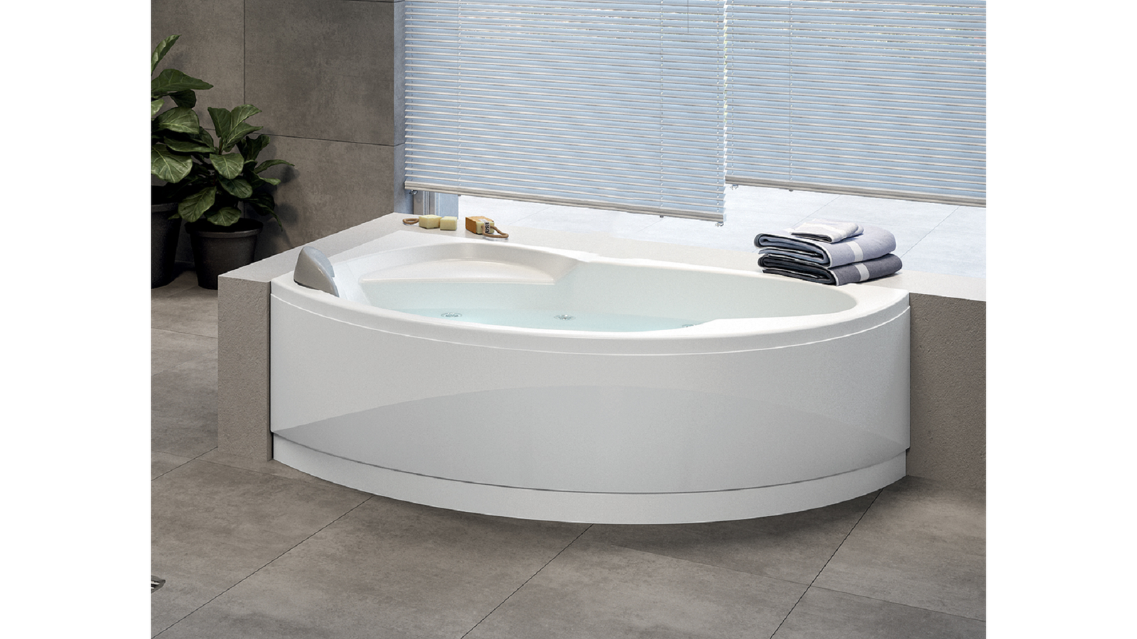 VASCA ANGOLARE ASIMMETRICA SEMICIRCOLARE VOGUE 165x85 sx vasca Hydro