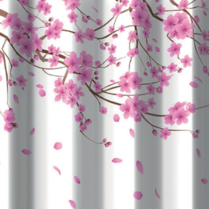 TENDA PER DOCCIA 2 LATI IN TESSUTO CM. 180 X 200 Mod. Sakura Rosa -
