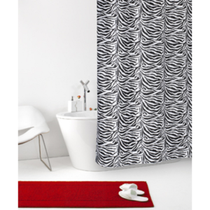 TENDA PER DOCCIA 2 LATI IN TESSUTO CM. 180 X 200 Mod. Zebra Nero -