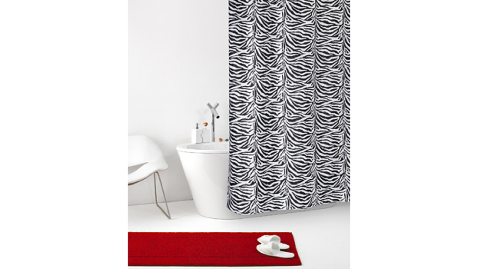 TENDA PER DOCCIA 2 LATI IN TESSUTO CM. 180 X 200 Mod. Zebra Nero -