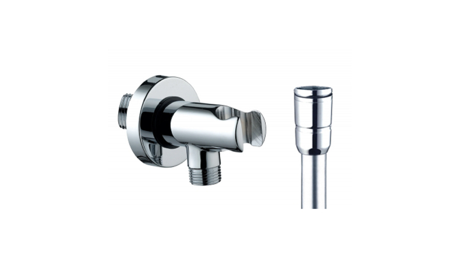 SUPPORTO DOCCIA CON ARRESTO ACQUA + FLESSIBILE OTTONE Cromo