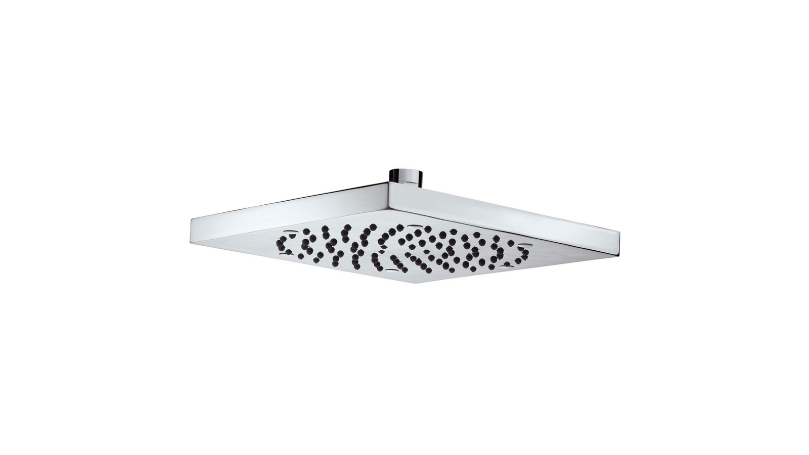 SOFFIONE "CUBE" AUTOPULENTE 210x210 CON SNODO CROMO Cromo