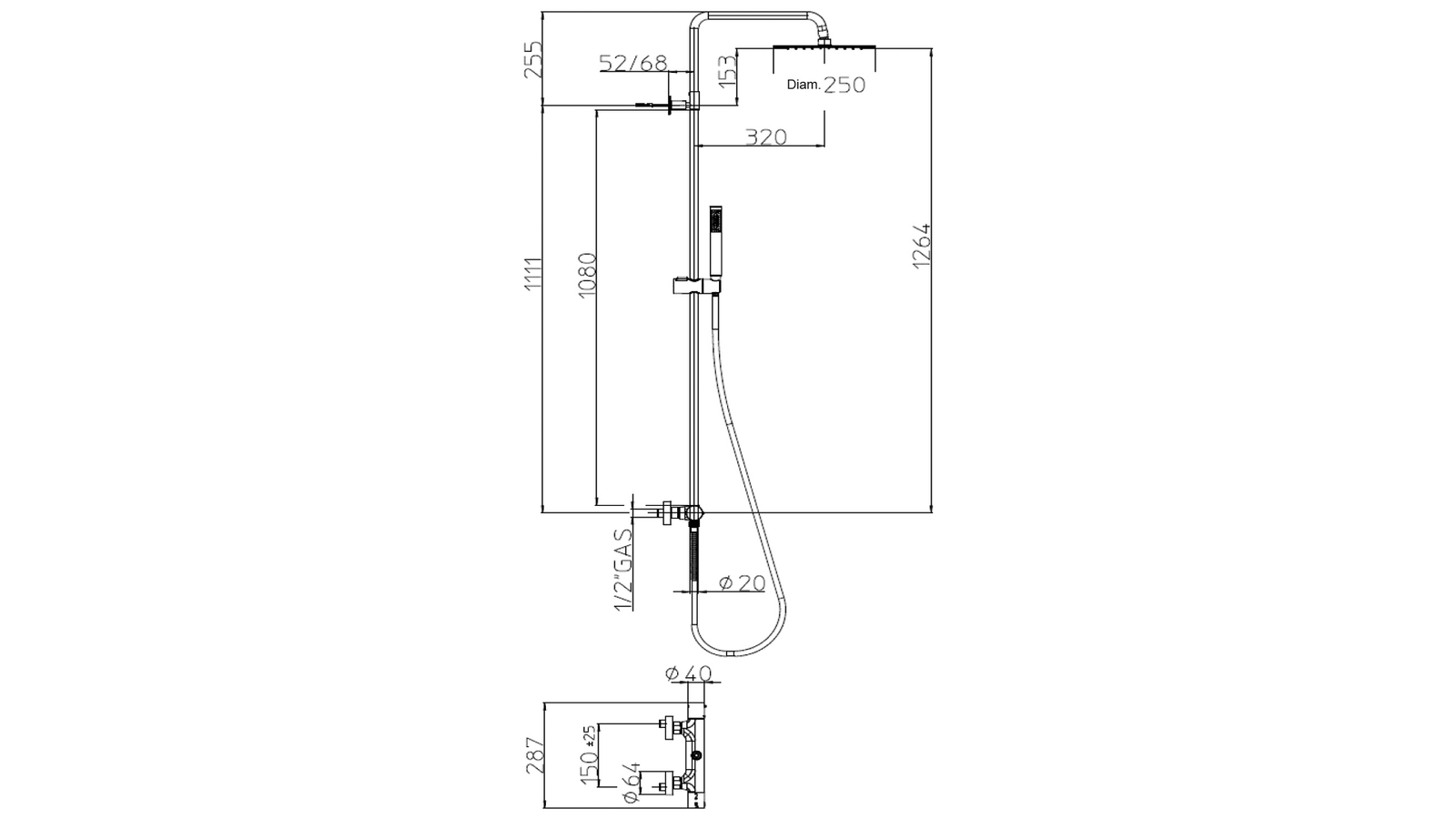 COLONNA DOCCIA TETIS L10146 Cromo - Image 2