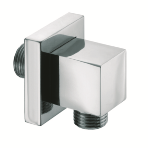 PRESA D'ACQUA QUADRA IN OTTONE CON ROSONE 1/2"Mx1/2"M cromo