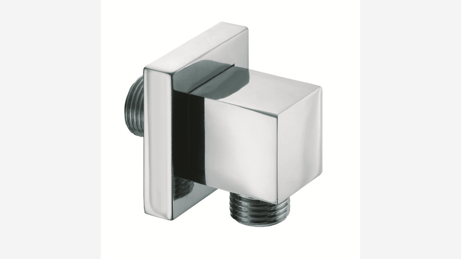 PRESA D'ACQUA QUADRA IN OTTONE CON ROSONE 1/2"Mx1/2"M cromo