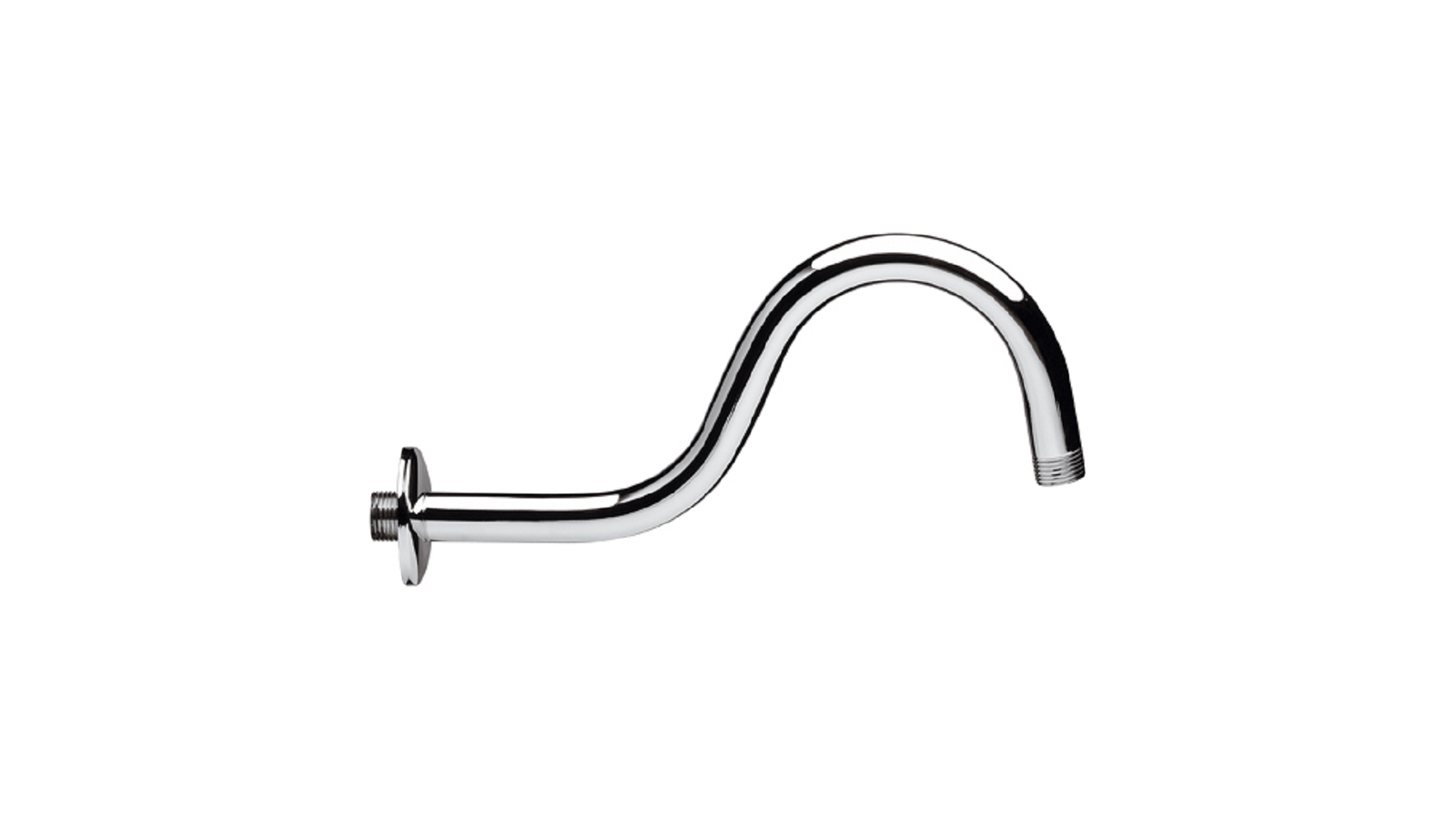 BRACCIO DOCCIA CURVO IN OTTONE PESANTE CROMATO cm 29