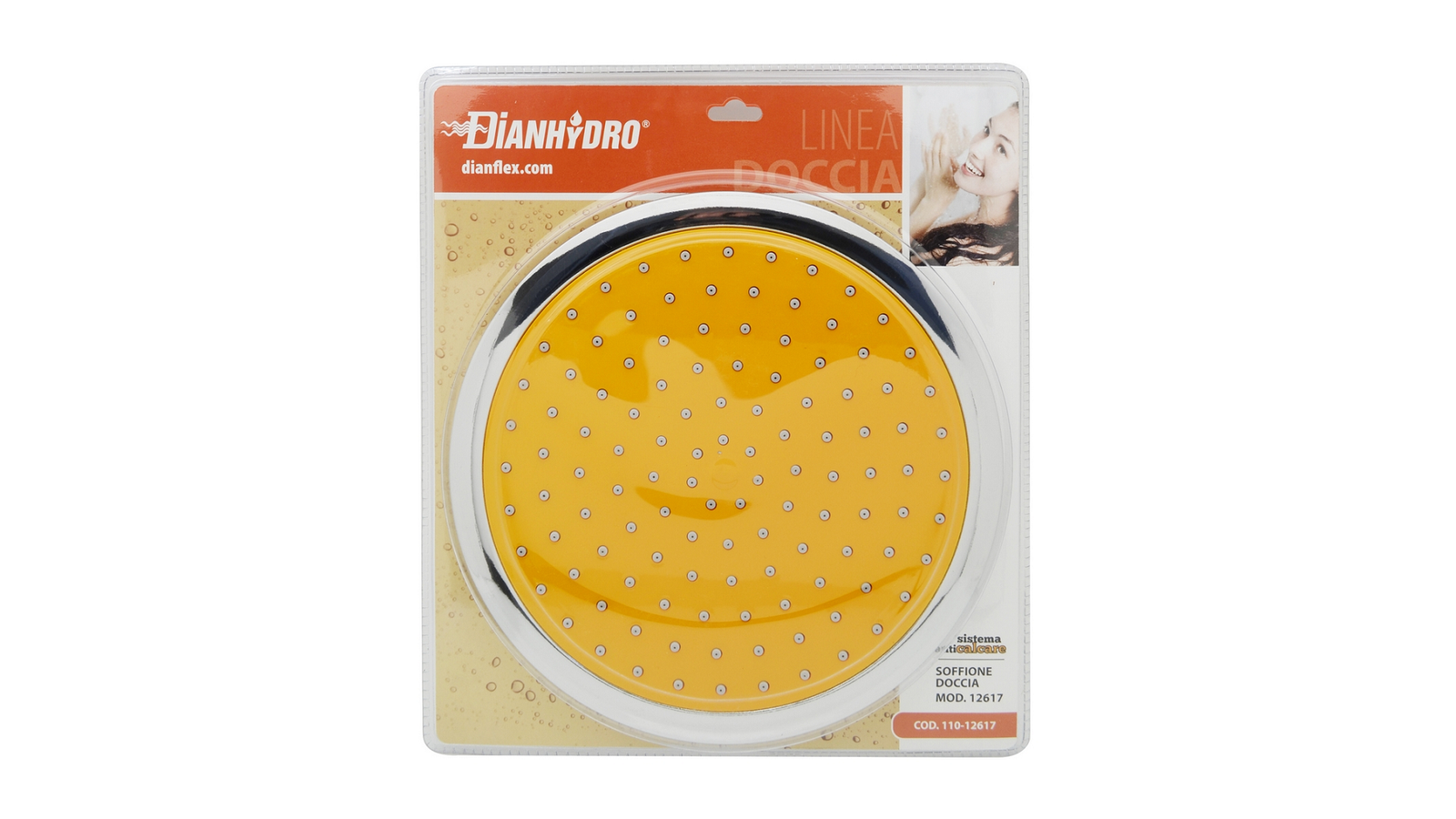 SOFFIONE DOCCIA TONDO MODELLO 12617 DIAM. 228 Arancio