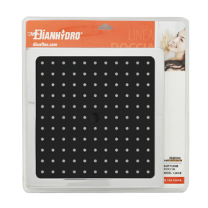 SOFFIONE DOCCIA QUADRO MODELLO 12618 MM 200 Nero