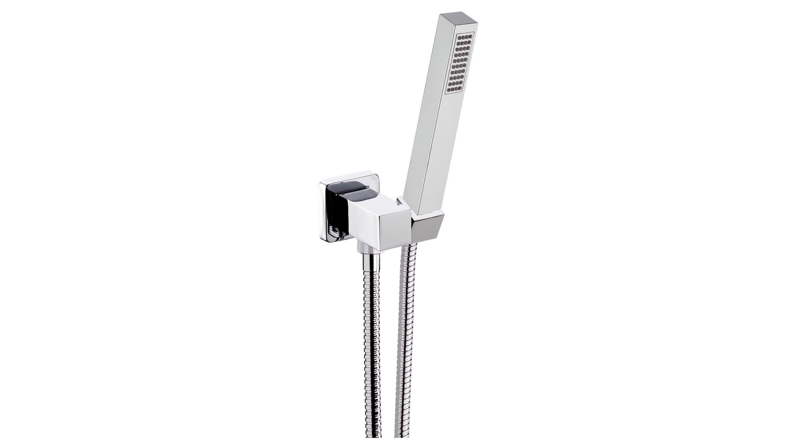 PRESA ACQUA QUADRATA SUPPORTO IN OTTONE + DOCCETTA POLAR + FLESSIBILE Cromo