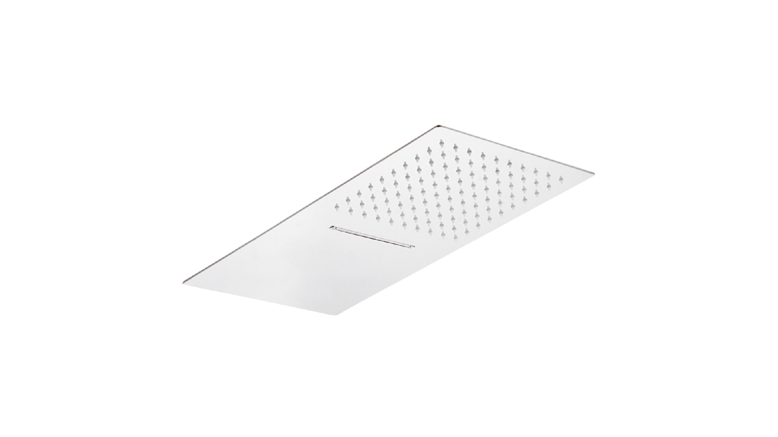 SOFFIONE 2 GETTI RETTANGOLARE ULTRA PIATTO ACCIAIO INOX mm 500x250x3