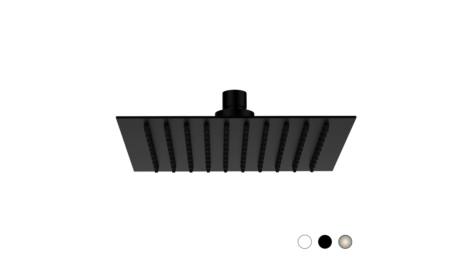 SOFFIONE SLIM QUADRO Nero Opaco cm 30 x 30