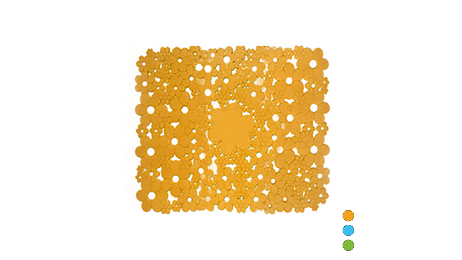 TAPPETO ANTISCIVOLO MOD. FLOWERS CM 53 X 53 Arancio