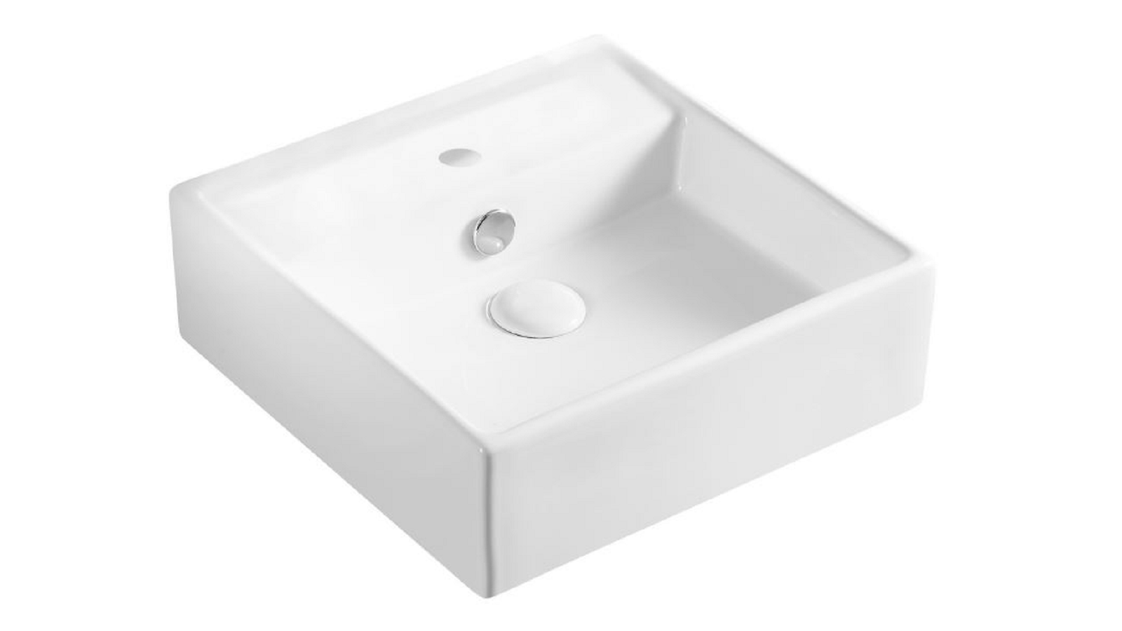 LAVABO DA APPOGGIO MONOFORO 38 X 38 CM IN CERAMICA