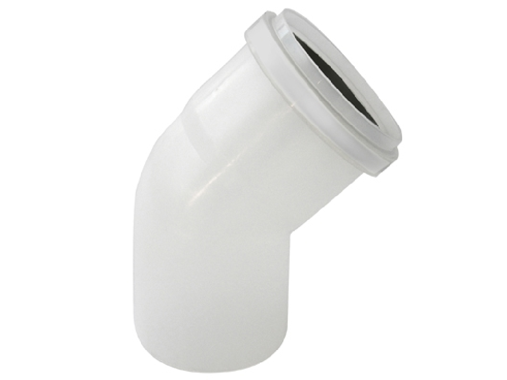 CURVA A 45° PER CALDAIE A CONDENSAZIONE IN PPS RIGIDO